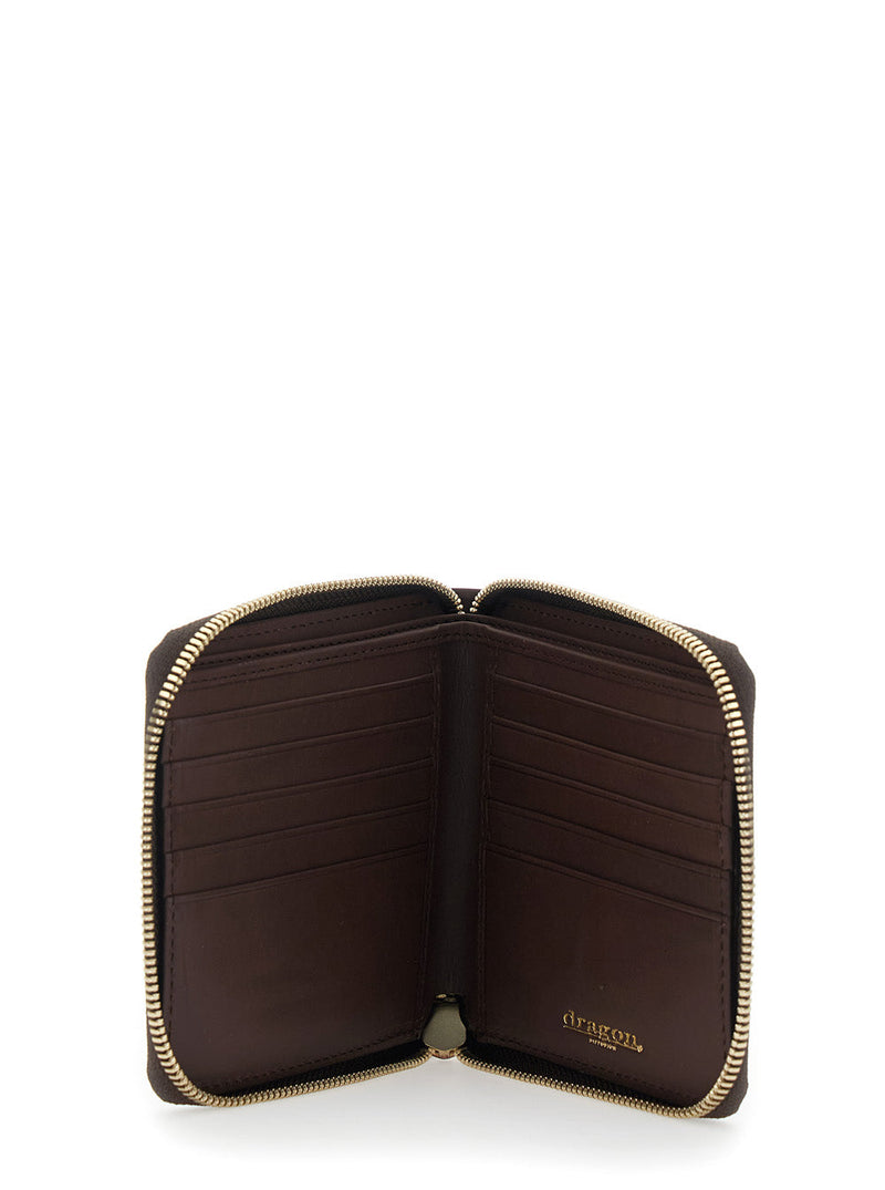 Dragon Diffusion Intrecciato Woven Leather Wallet — Brown