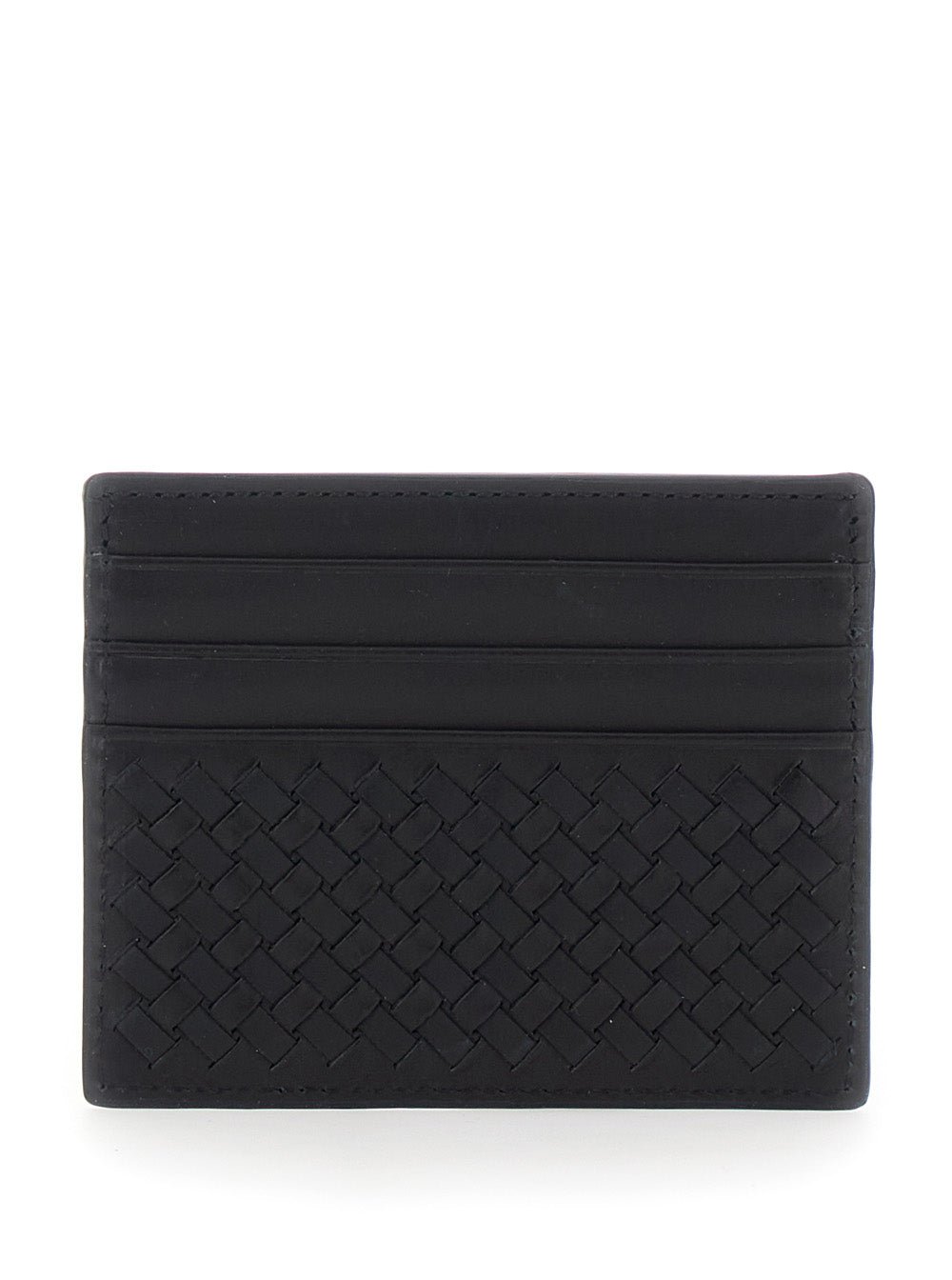 Dragon Diffusion Woven Calfskin Card Case — Black Cases