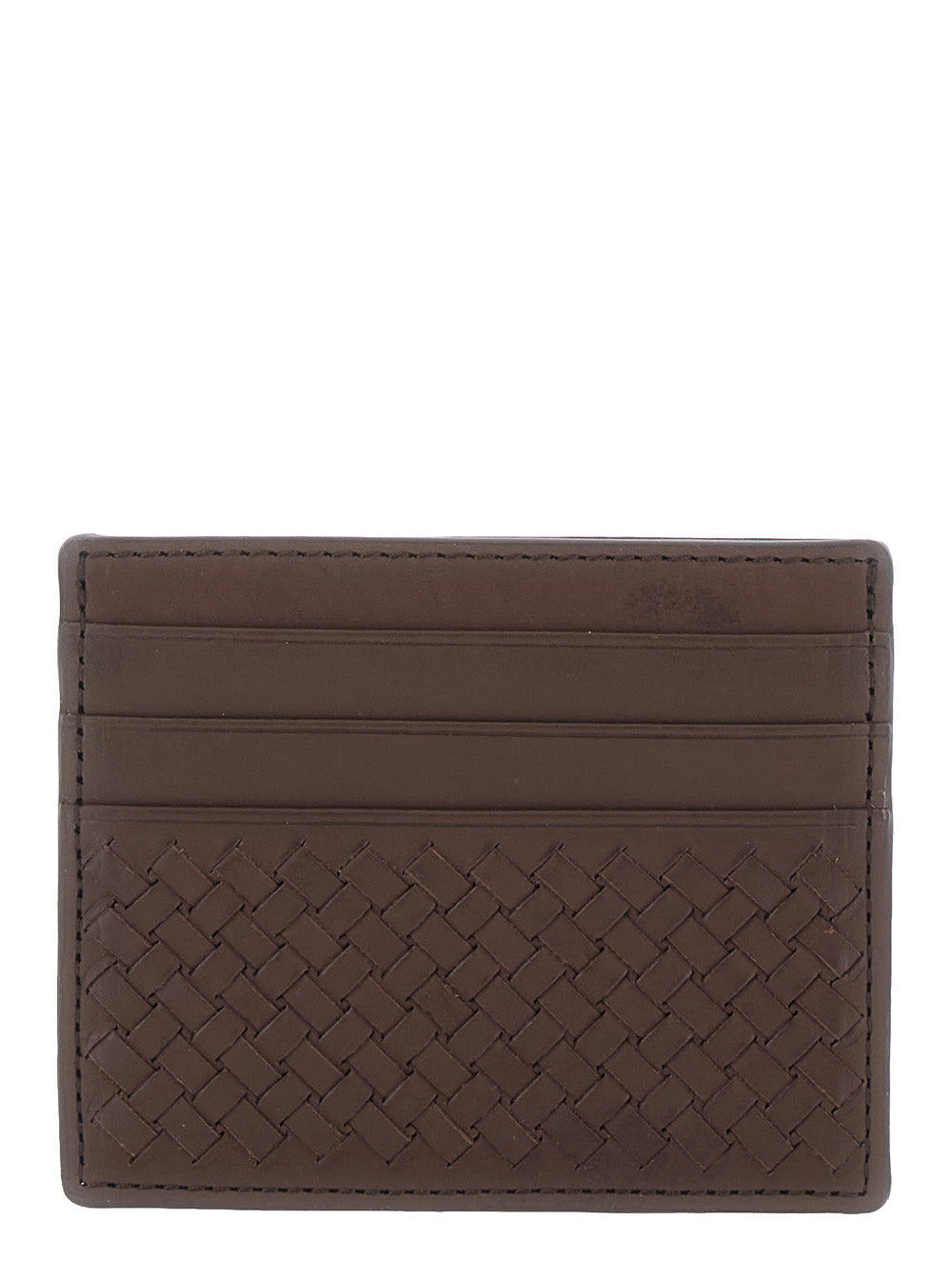 Dragon Diffusion Woven Calf Leather Card Case — Brown Cases