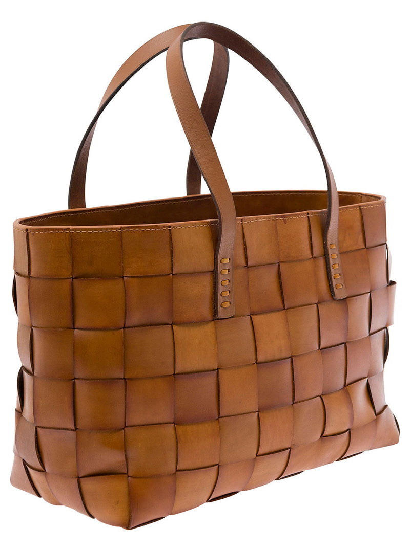 Dragon Diffusion Woven Calf Leather Tote Bag — Beige