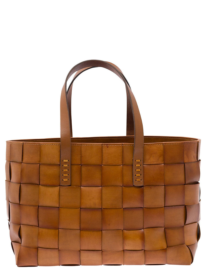 Dragon Diffusion Woven Calf Leather Tote Bag — Beige