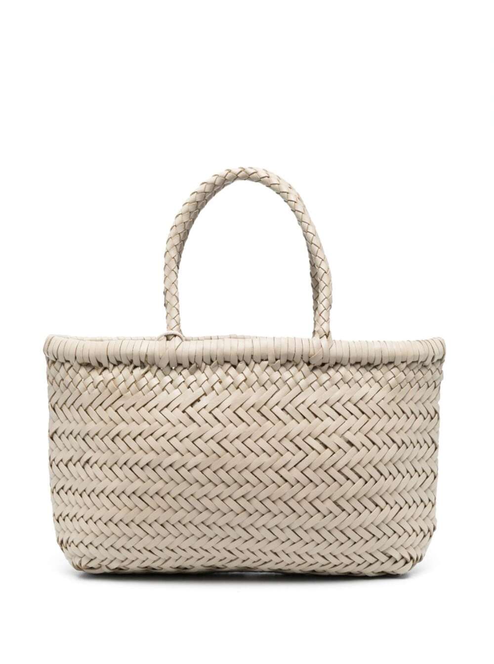 Dragon Diffusion Mini Flat Gora Basket Tote Bag — White Ecoleather