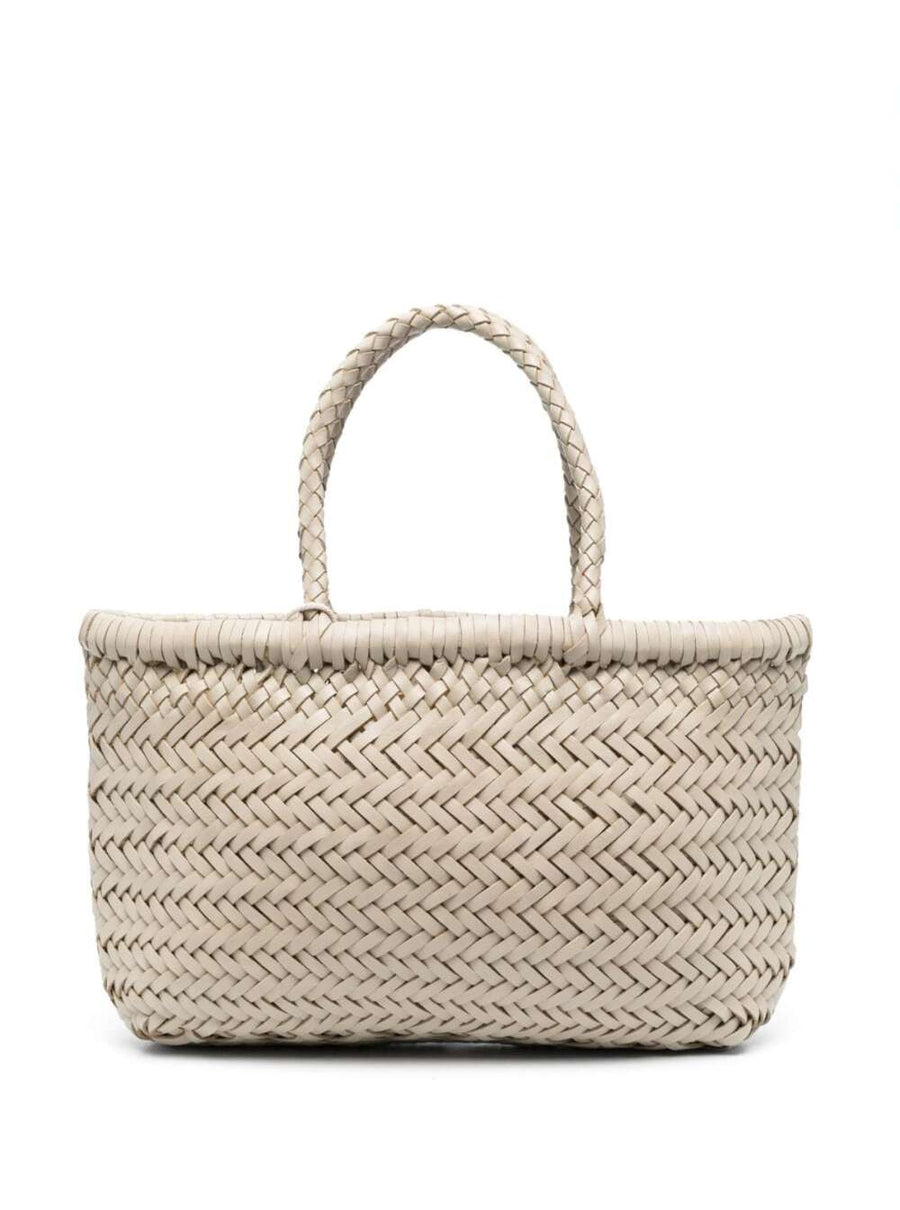 Dragon Diffusion Mini Flat Gora Basket Tote Bag — White Ecoleather