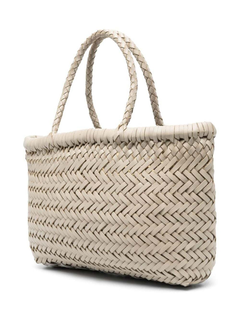 Dragon Diffusion Mini Flat Gora Basket Tote Bag — White Ecoleather