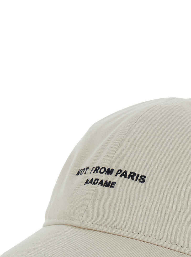 Drôle De Monsieur Lcp207co138 Logo Text Cotton Baseball Cap — Beige Caps