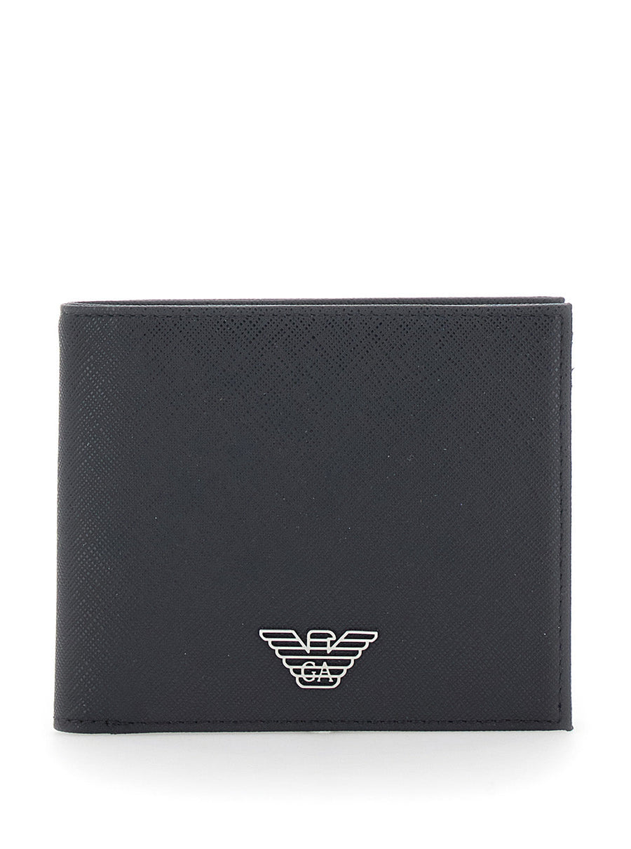 Emporio Armani Tech Fabric Bi-Fold Wallet — Black Polyamide