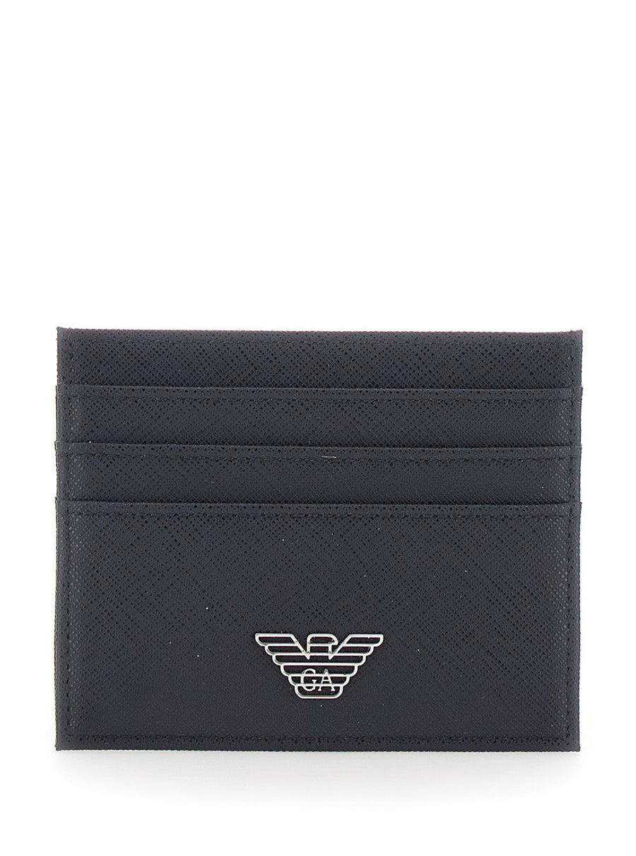Emporio Armani Tech Fabric Card Case — Black Polyamide Cases