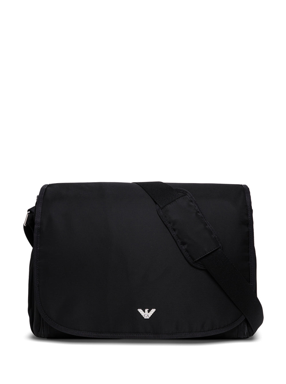 Emporio Armani Nylon Logo Crossbody Bag — Black