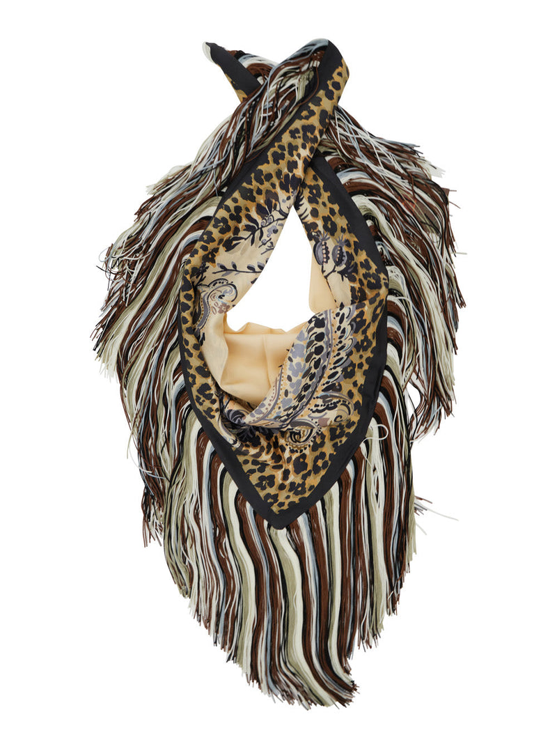 Etro Baroque Ornamental Print Scarf — Black Silk Scarfs