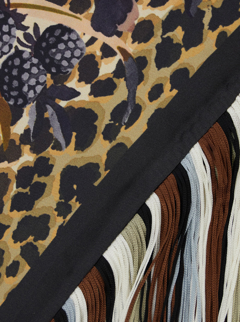 Etro Baroque Ornamental Print Scarf — Black Silk Scarfs
