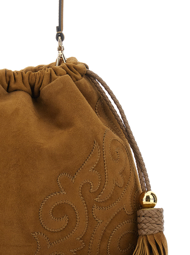 Etro Kalispera Shoulder Bag — Beige Goat Leather