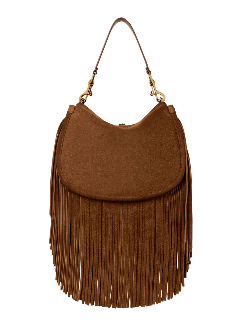 Etro Pony Shoulder Bag — Beige Calf Leather