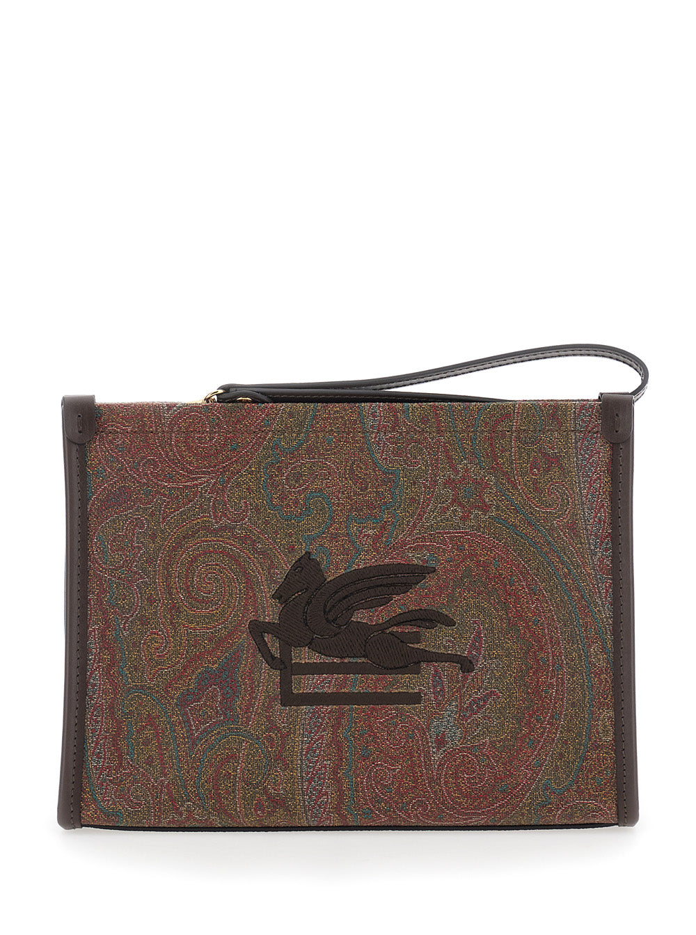 Etro Arnica Clutch — Brown Cotton
