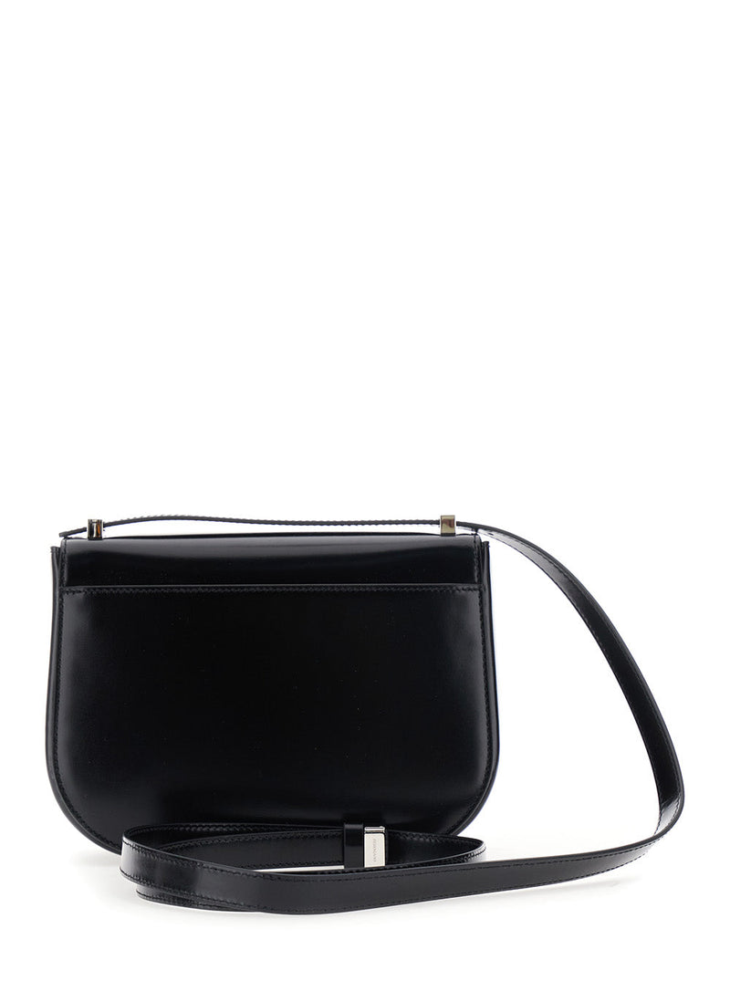 Ferragamo Gancini Crossbody Bag — Black Calf Leather