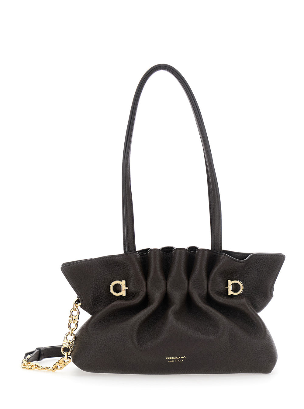 Ferragamo Shoulder Bag — Black Lamb