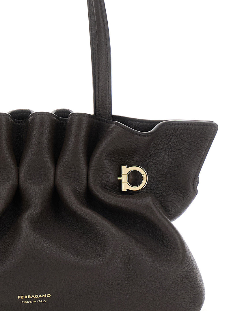 Ferragamo Shoulder Bag — Black Lamb