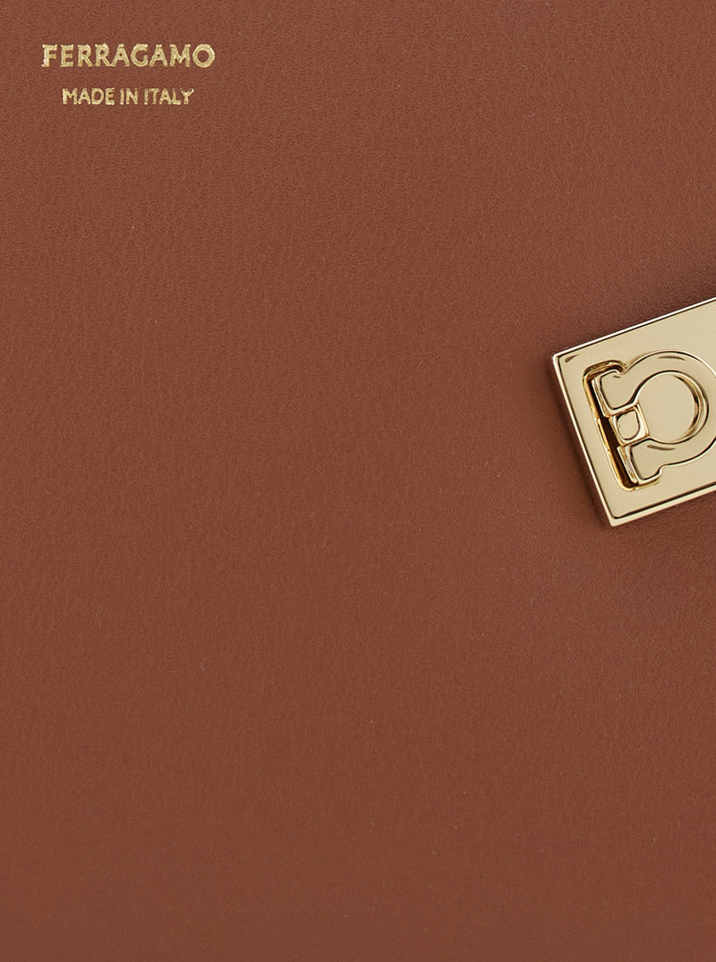 Ferragamo Shoulder Bag — Brown Calf Leather