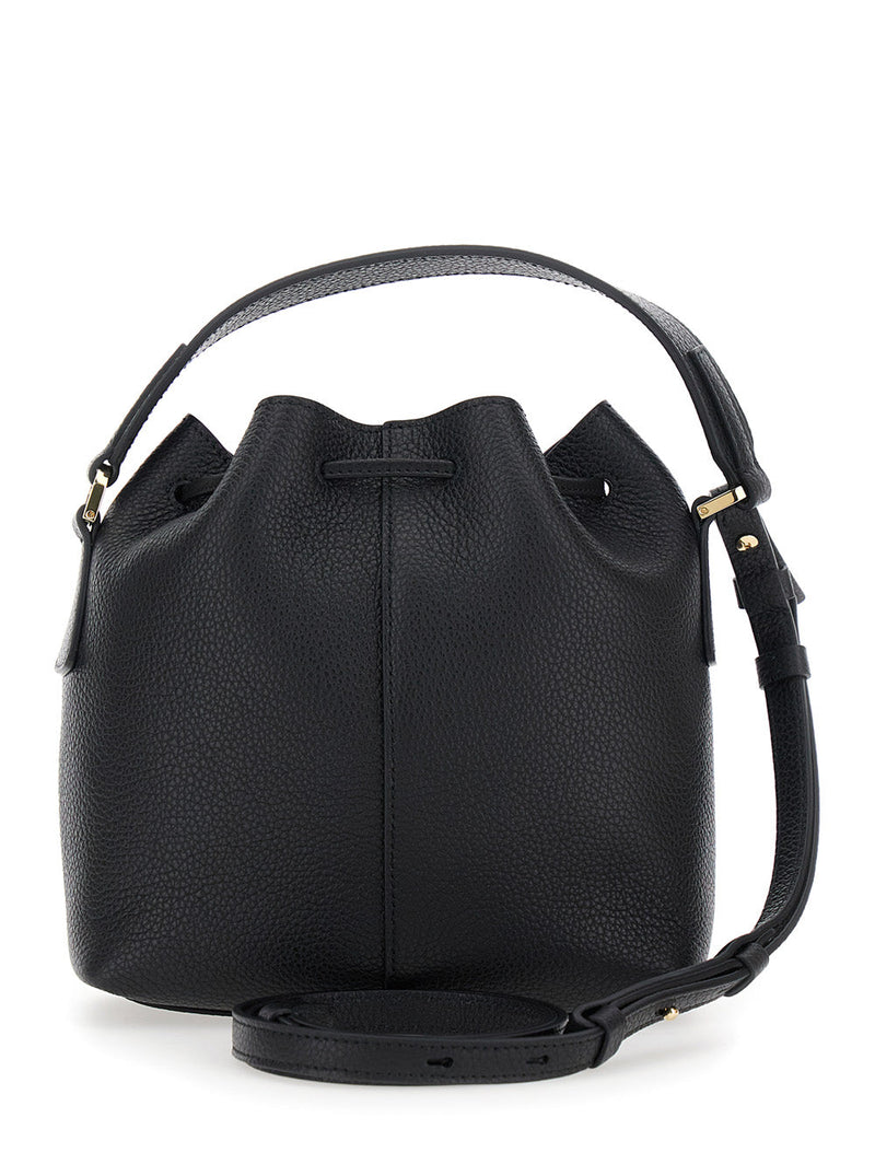 Ferragamo Grained Calf Leather Crossbody Bag — Black