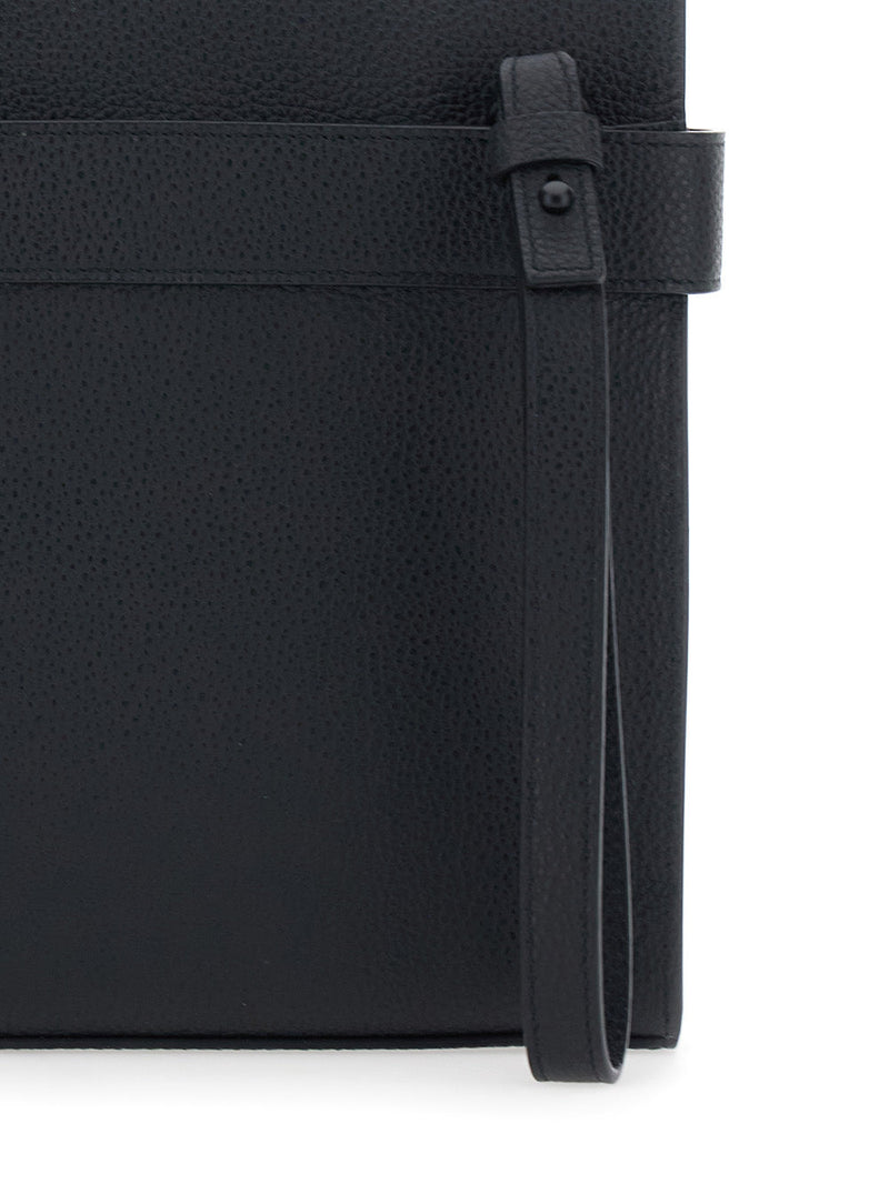 Ferragamo Hug Clutch — Black Calf Leather