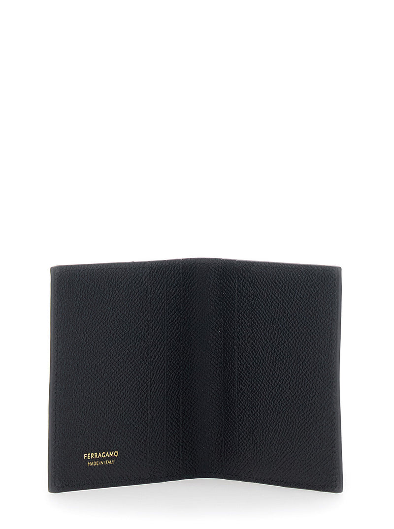 Ferragamo Card Case — Black Calf Leather Cases