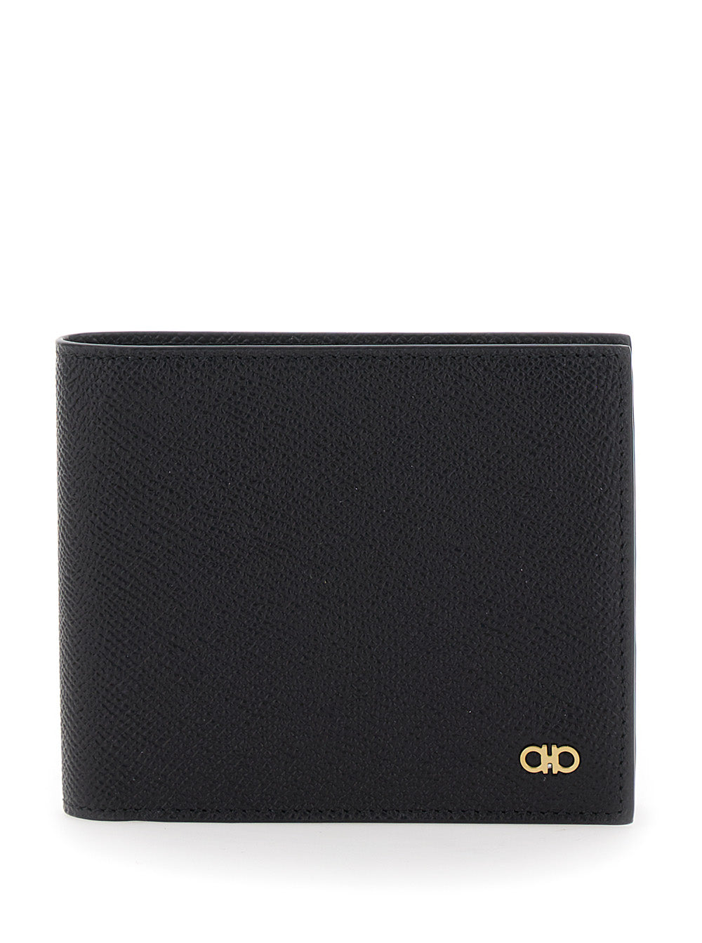 Ferragamo Grained Calf Leather Wallet — Black