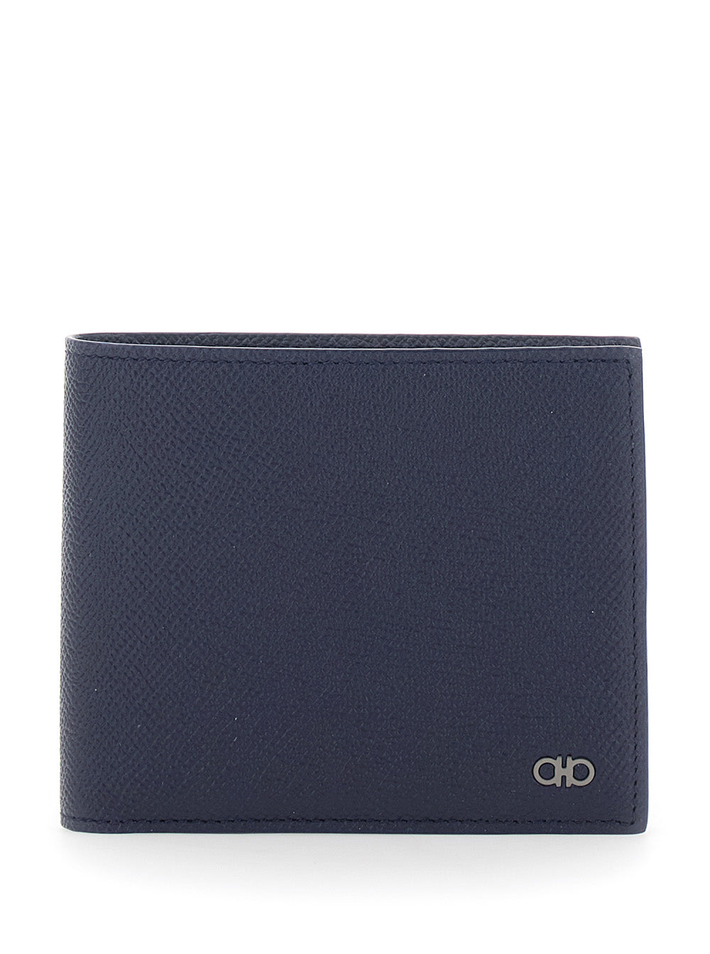 Ferragamo Micro Gancini Wallet — Blue Calf Leather