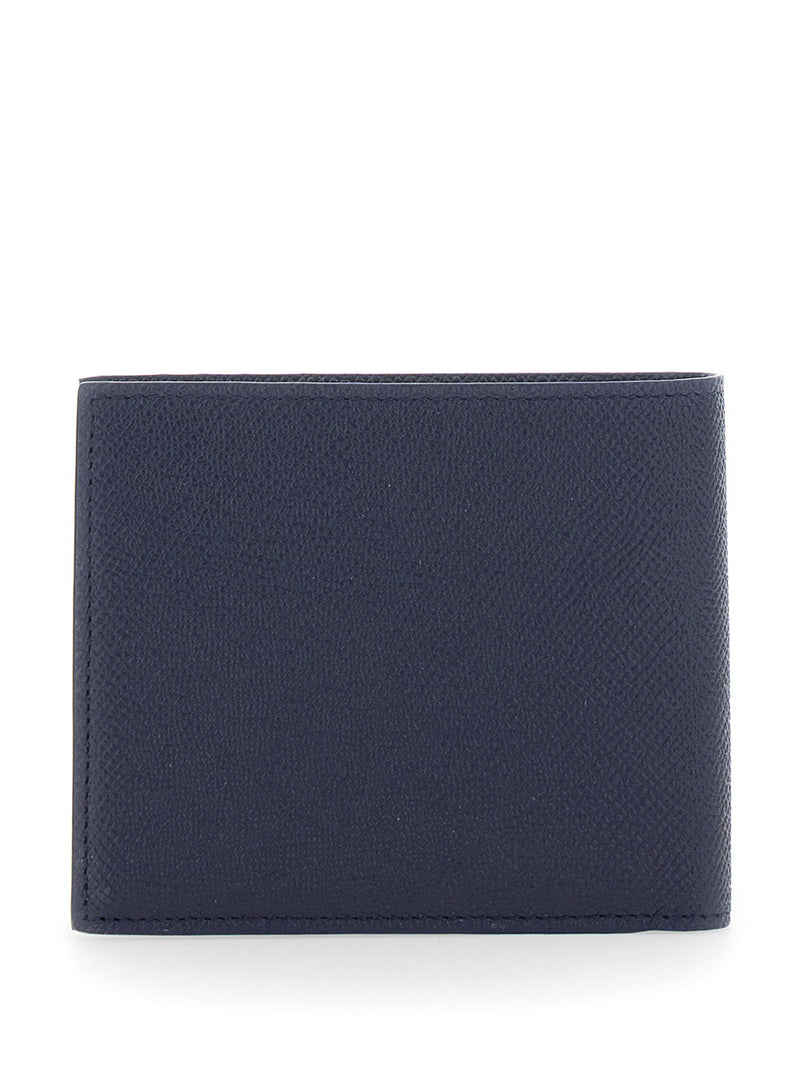 Ferragamo Micro Gancini Wallet — Blue Calf Leather