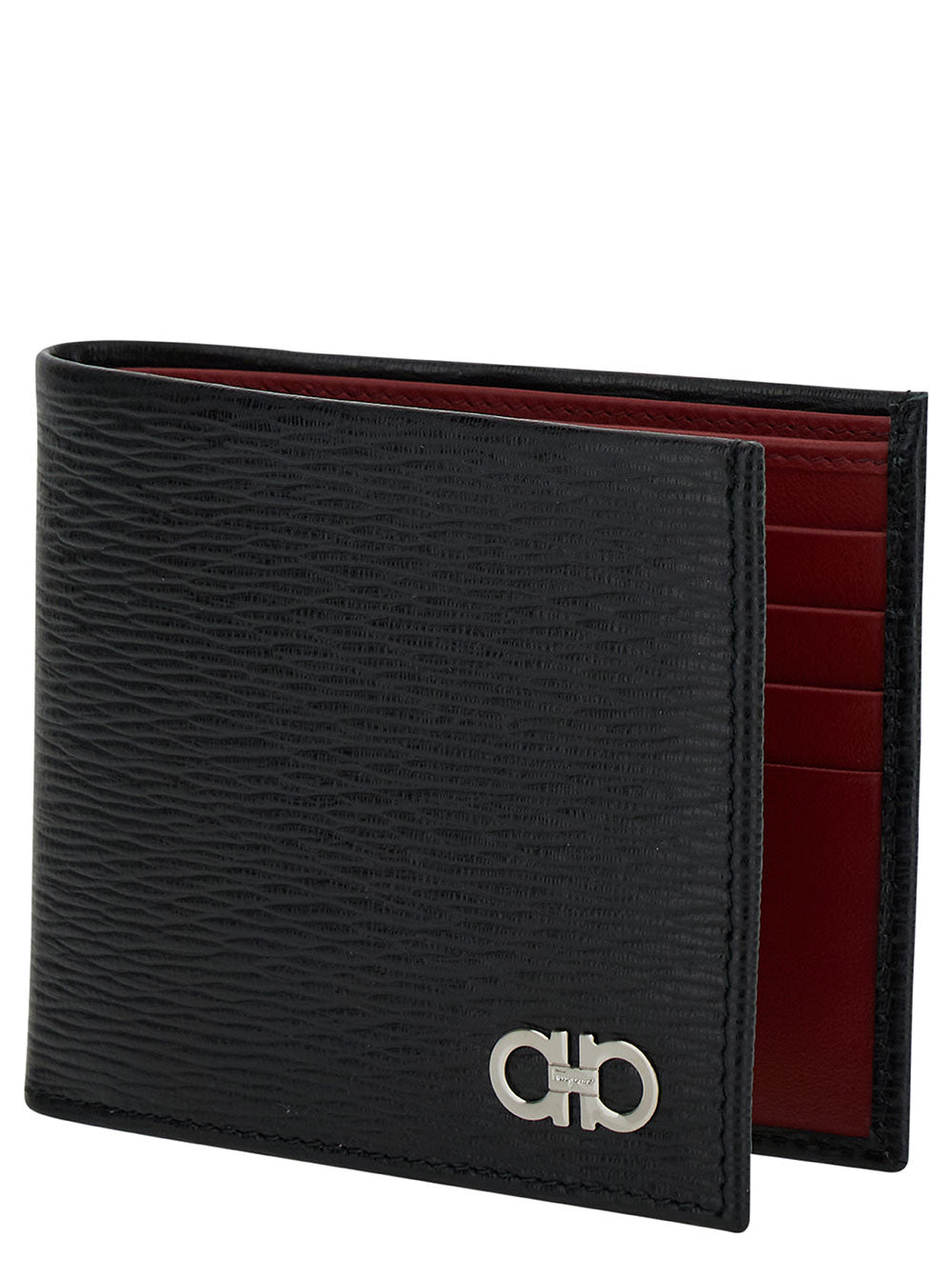 Ferragamo Revival Wallet — Black Calf Leather
