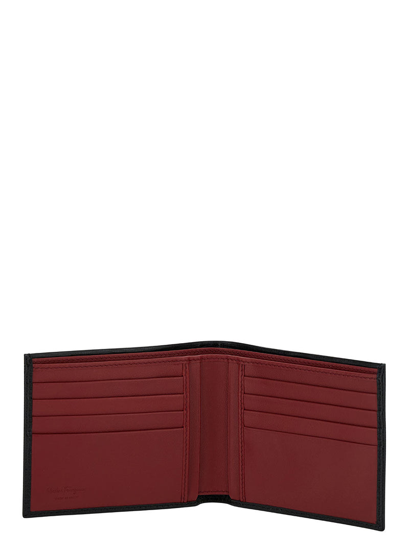 Ferragamo Revival Wallet — Black Calf Leather