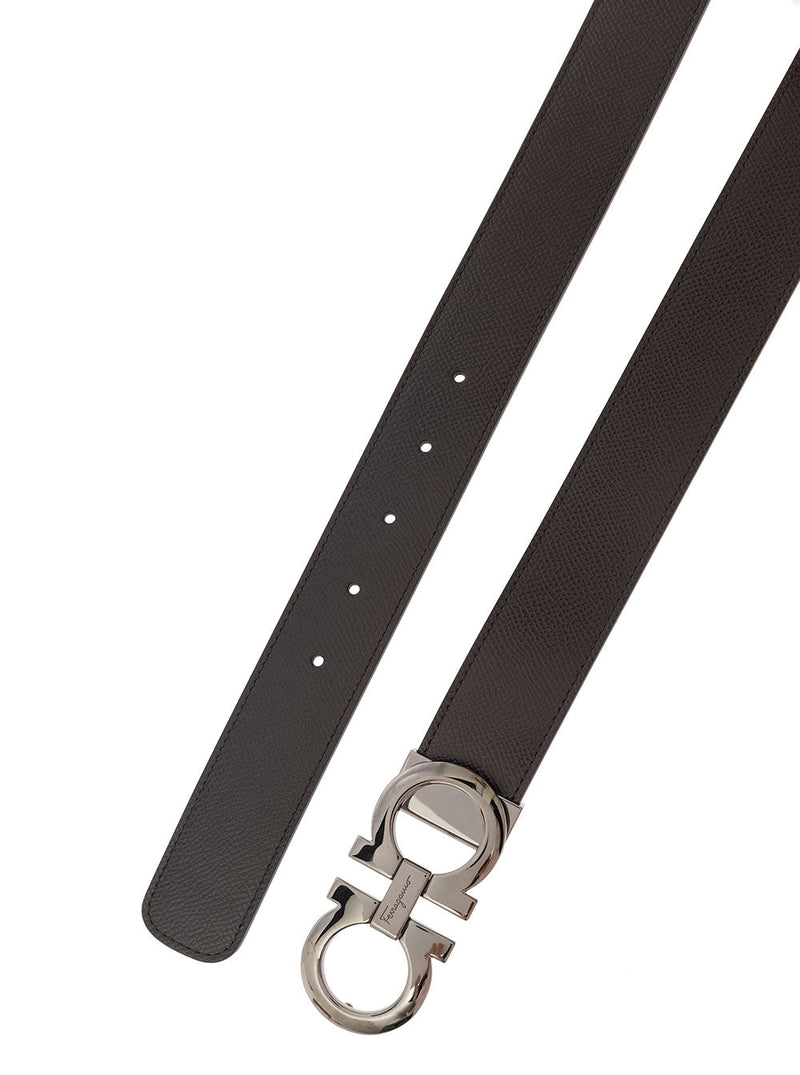 Ferragamo Reversible Calf Leather Belt — Brown