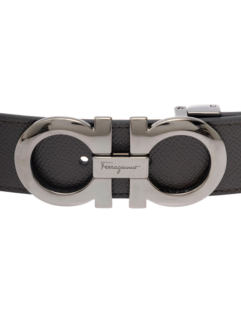 Ferragamo Reversible Calf Leather Belt — Brown
