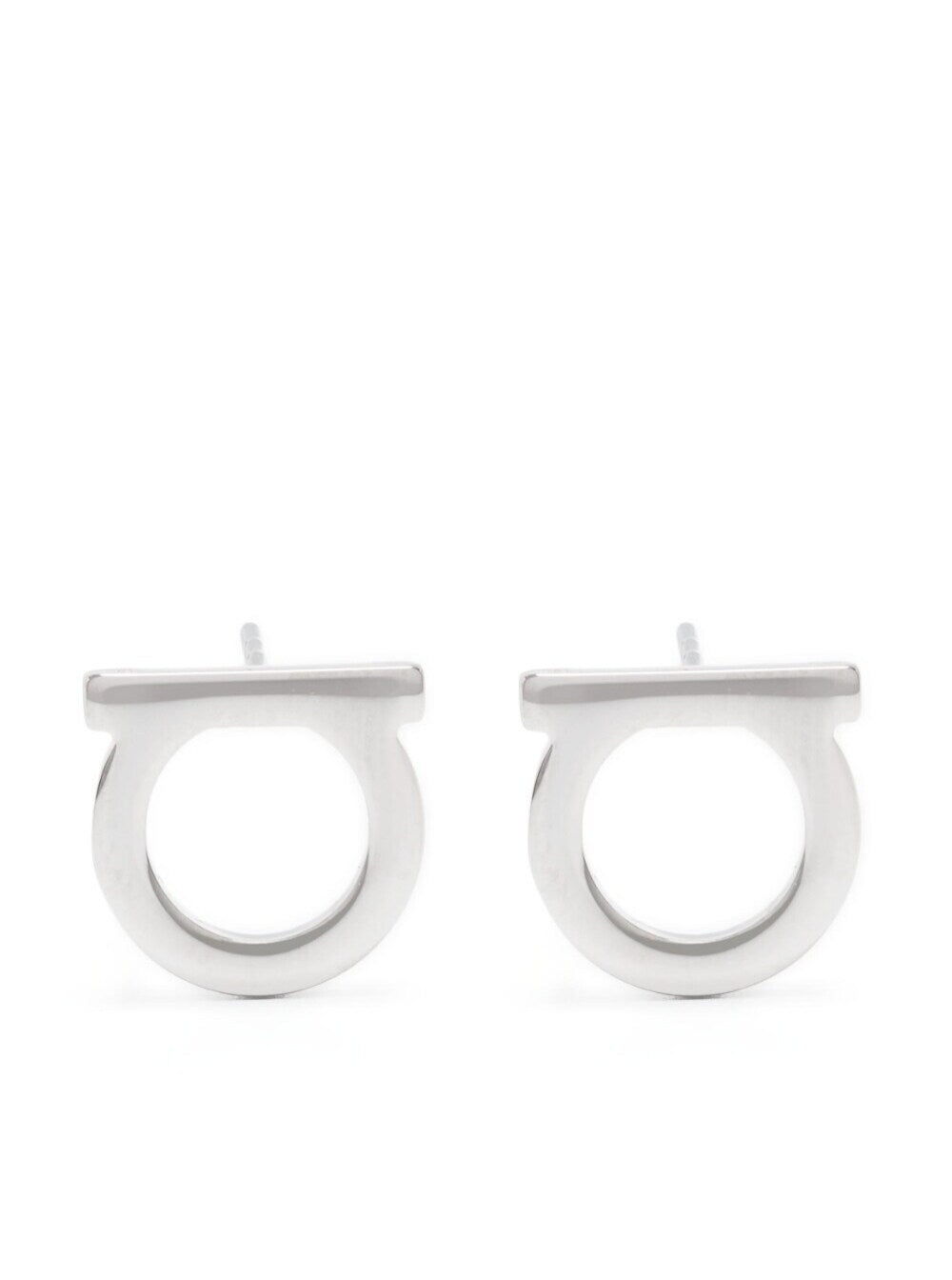 Ferragamo Gancini Earrings — Silver Brass