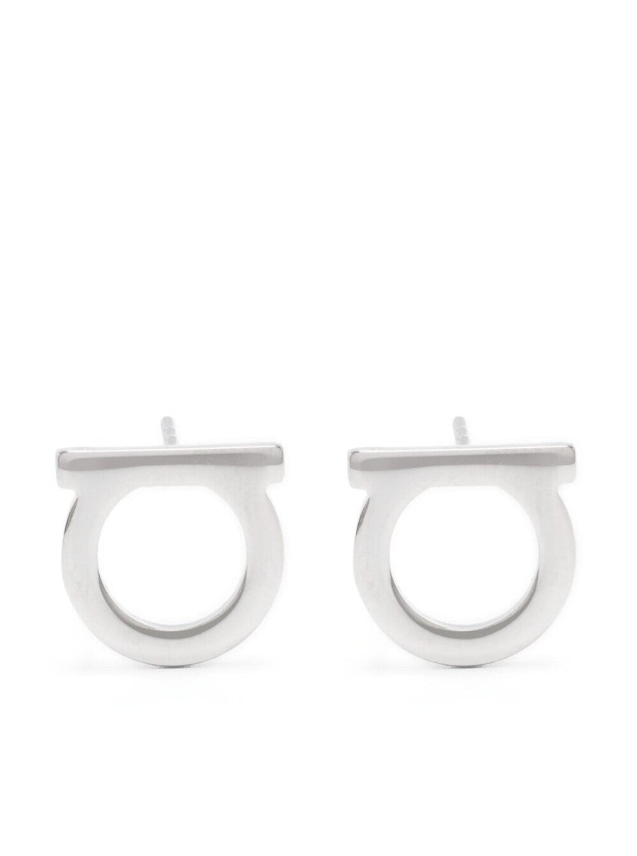 Ferragamo Gancini Earrings — Silver Brass