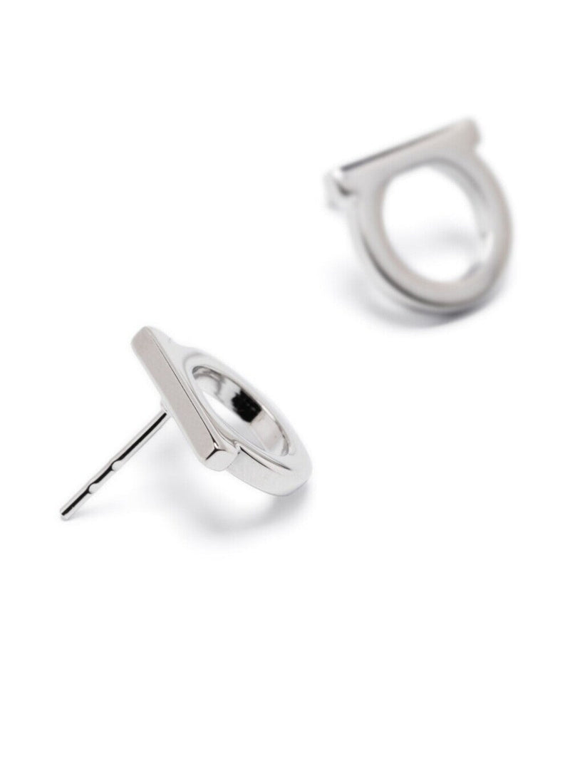 Ferragamo Gancini Earrings — Silver Brass