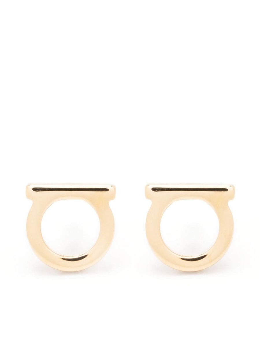 Ferragamo Gancini Earrings — Gold Brass