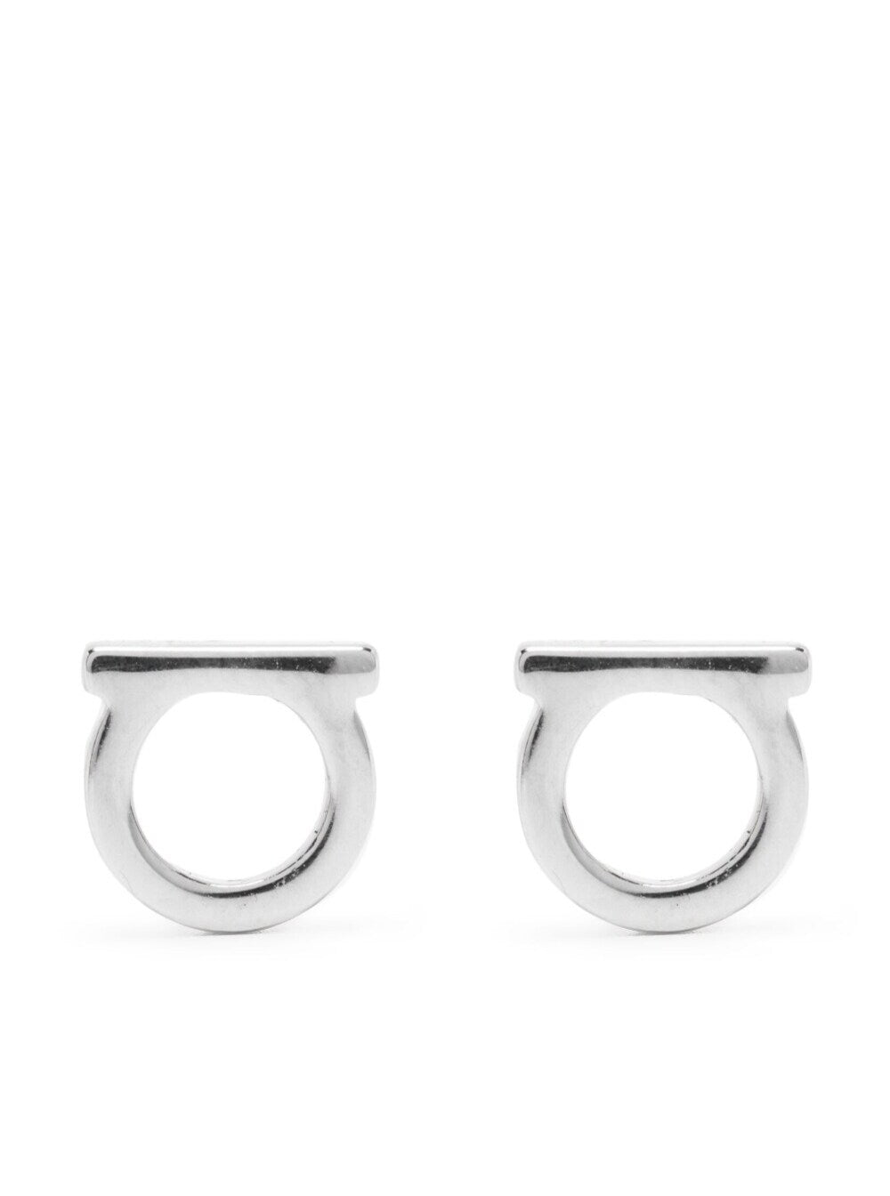 Ferragamo Gancini Earrings — Silver Brass