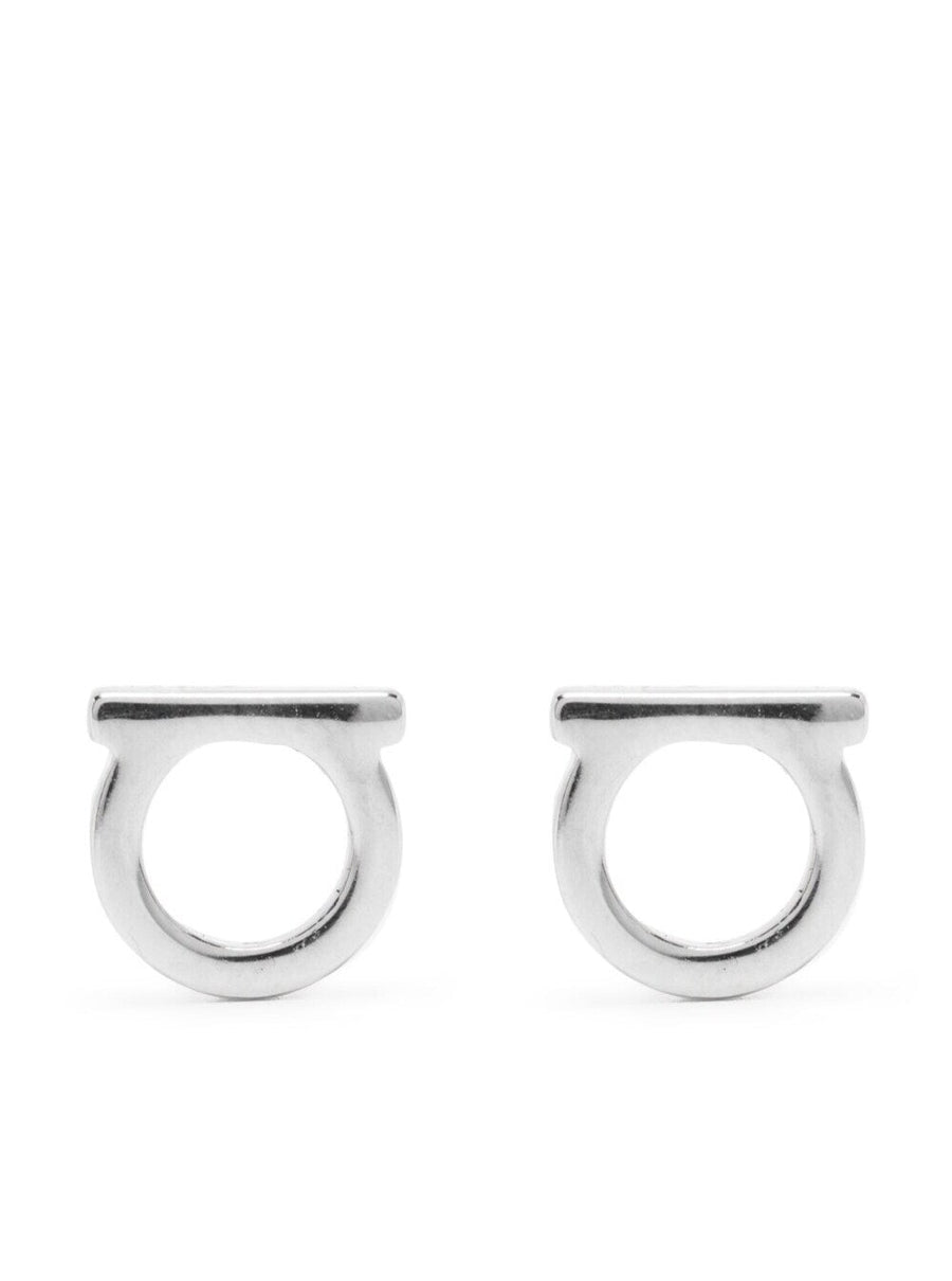 Ferragamo Gancini Earrings — Silver Brass