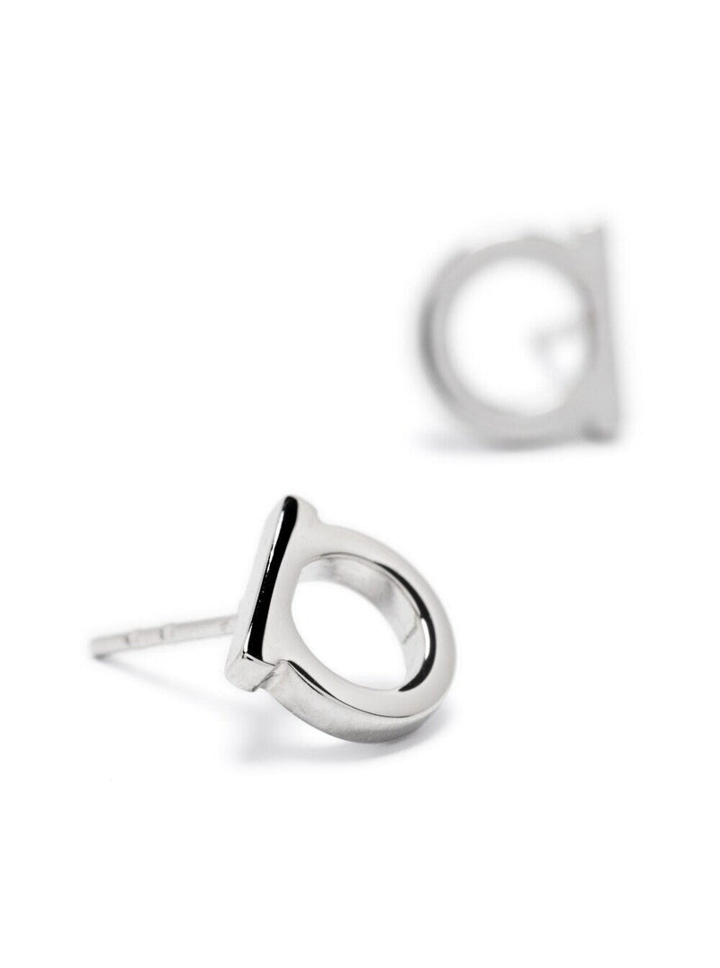 Ferragamo Gancini Earrings — Silver Brass