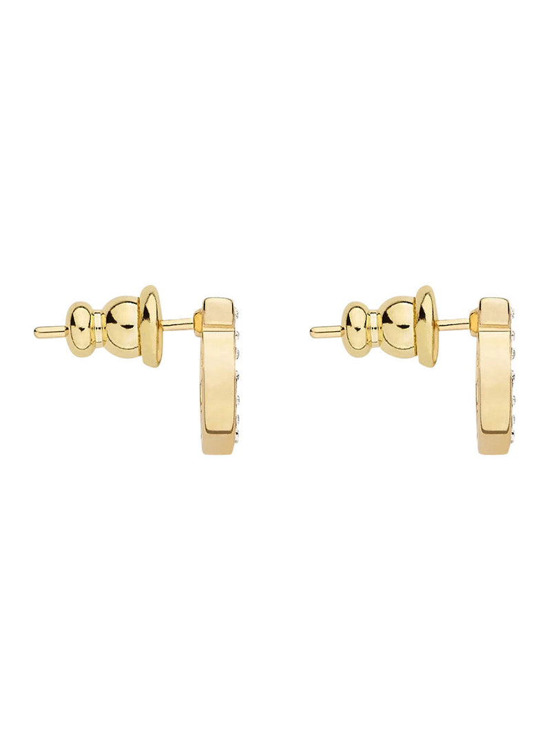 Ferragamo Crystal-Embellished Earrings — Gold Brass
