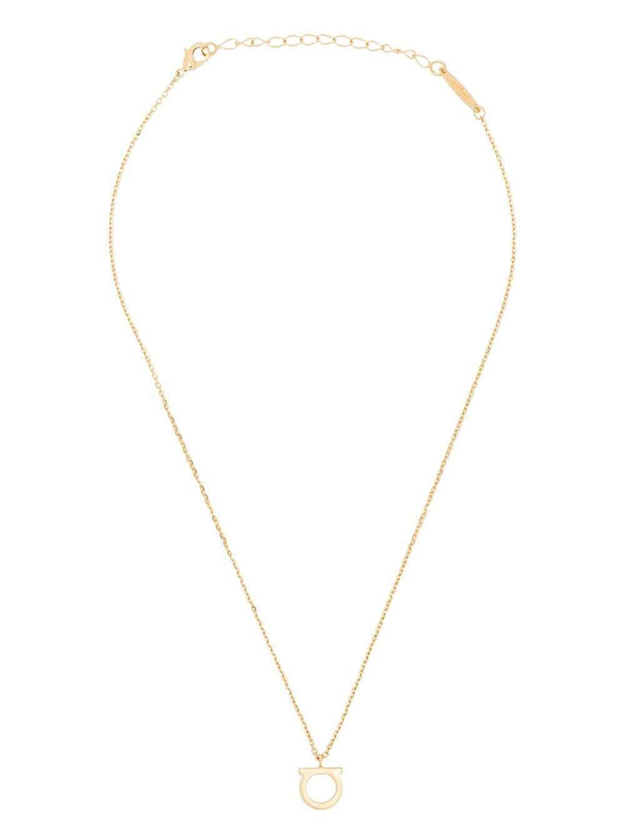 Ferragamo Gancini Charm Necklace — Gold Brass Necklaces