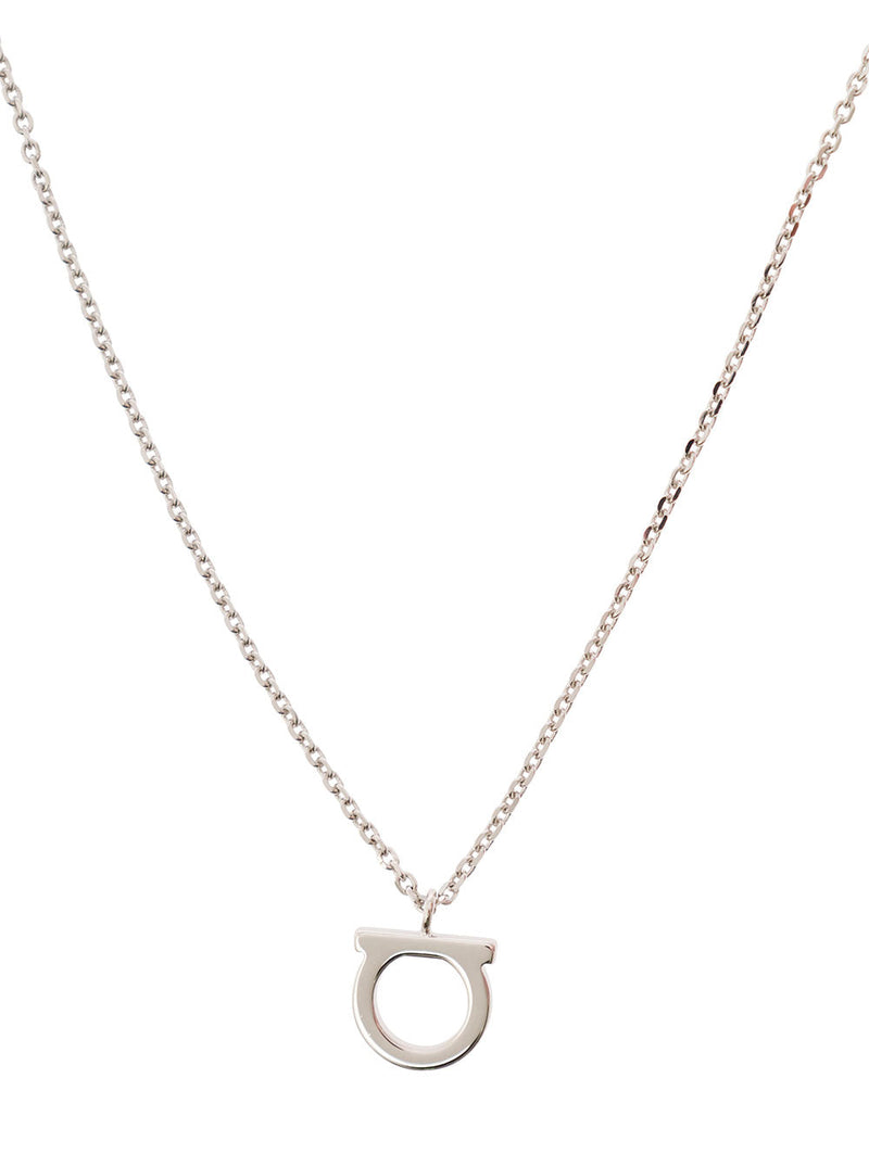 Ferragamo Gancini Necklace — Silver Brass Necklaces