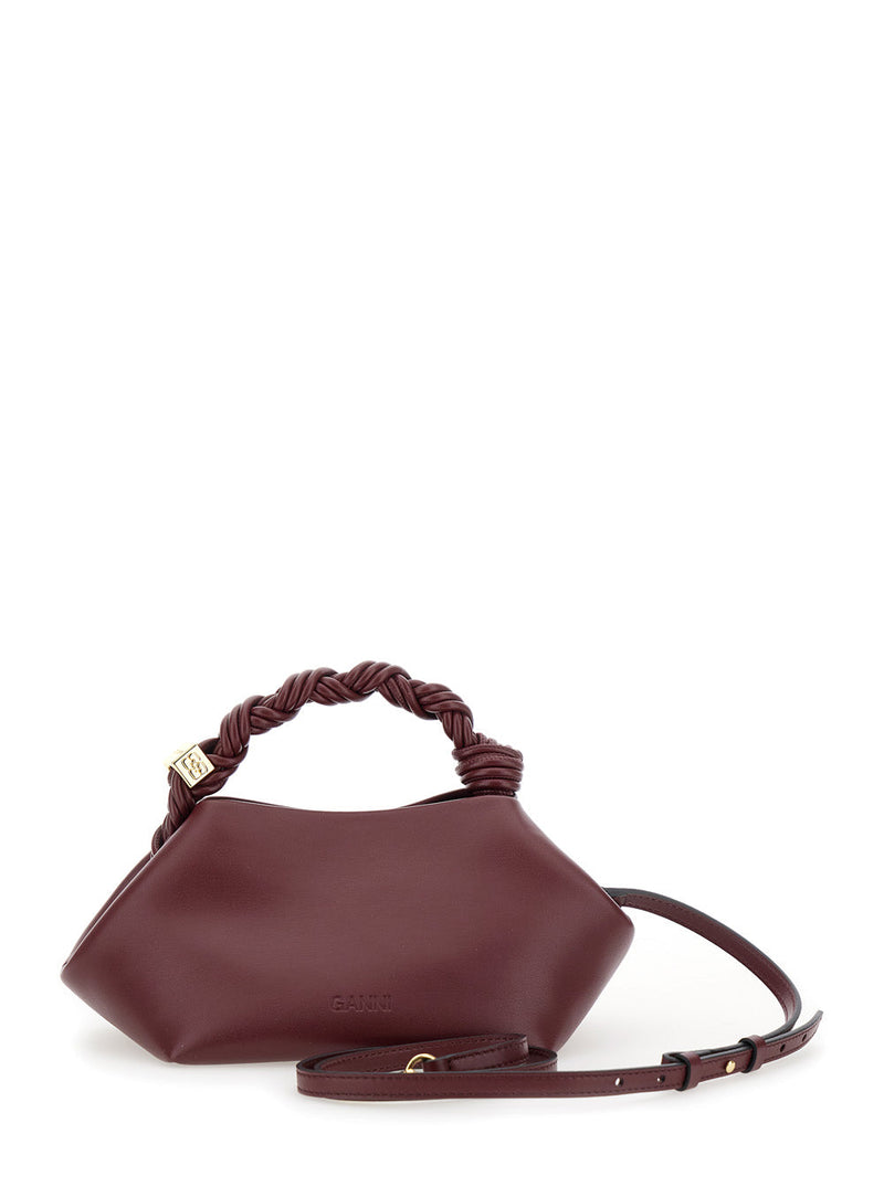 Ganni Bou Piccola Top Handle Bag — Red Smooth Leather