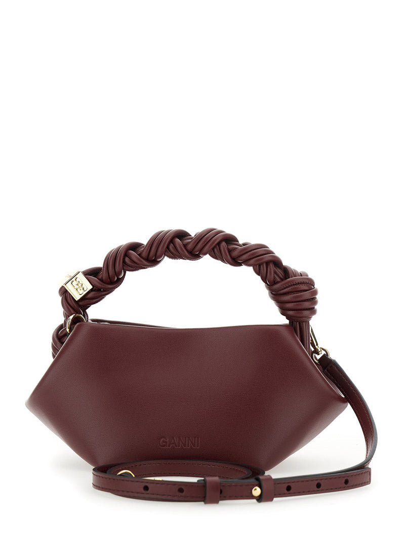 Ganni Bou Mini Top Handle Bag — Red Recycled Leather