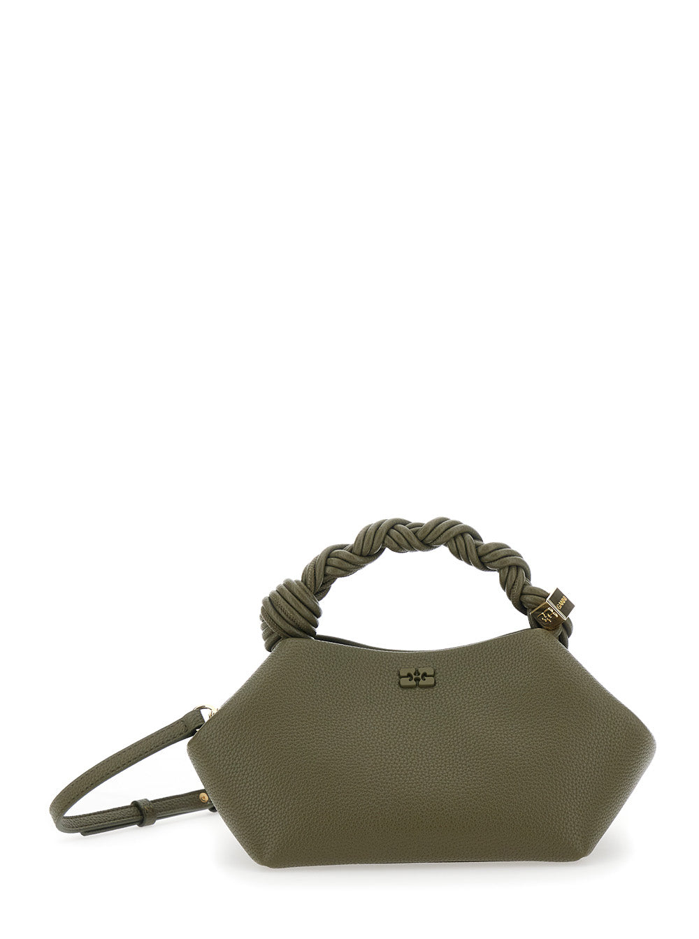 Ganni Shoulder Bag — Green Grained Leather
