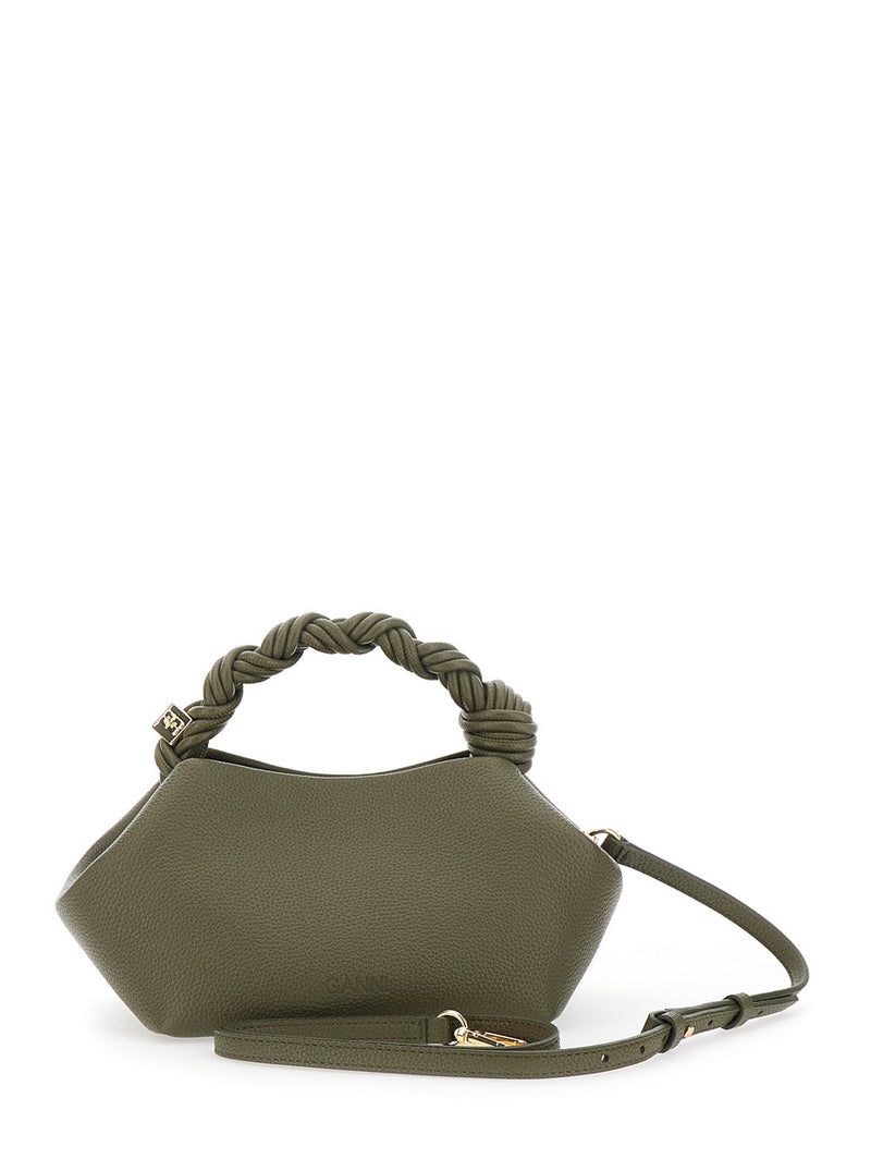 Ganni Shoulder Bag — Green Grained Leather