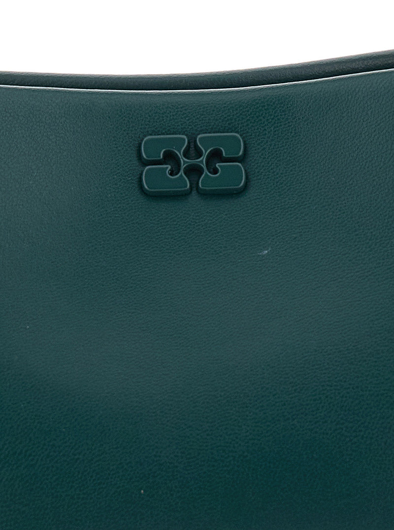 Ganni Top Handle Bag — Green Leather