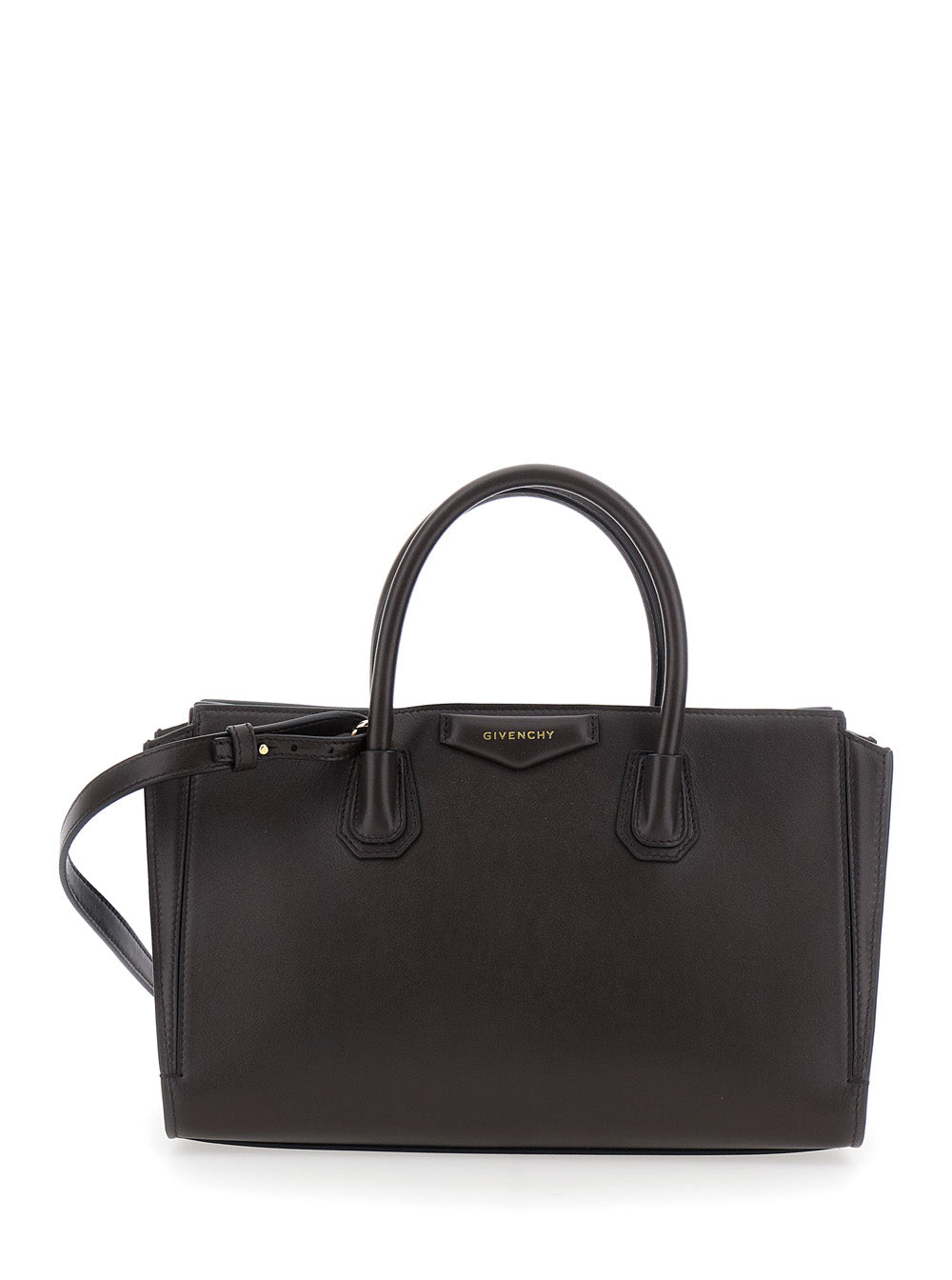Givenchy Triomphe Top Handle Bag — Brown Calfskin