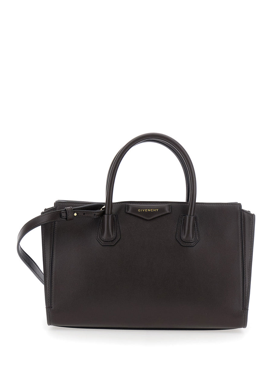 Givenchy Triomphe Top Handle Bag — Brown Calfskin