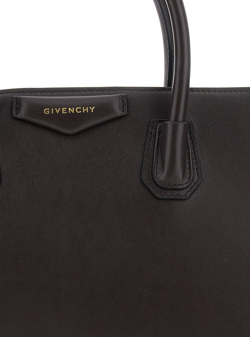 Givenchy Triomphe Top Handle Bag — Brown Calfskin