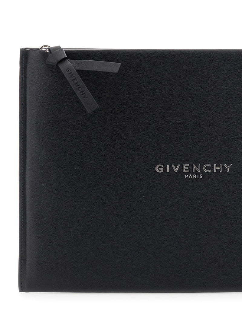 Givenchy Antigona Clutch — Black Leather And Tech Fabric